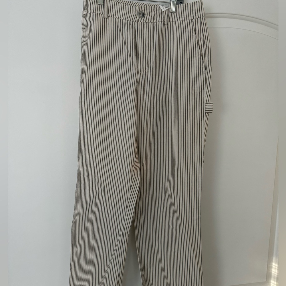 zara stripped cargo pants never worn